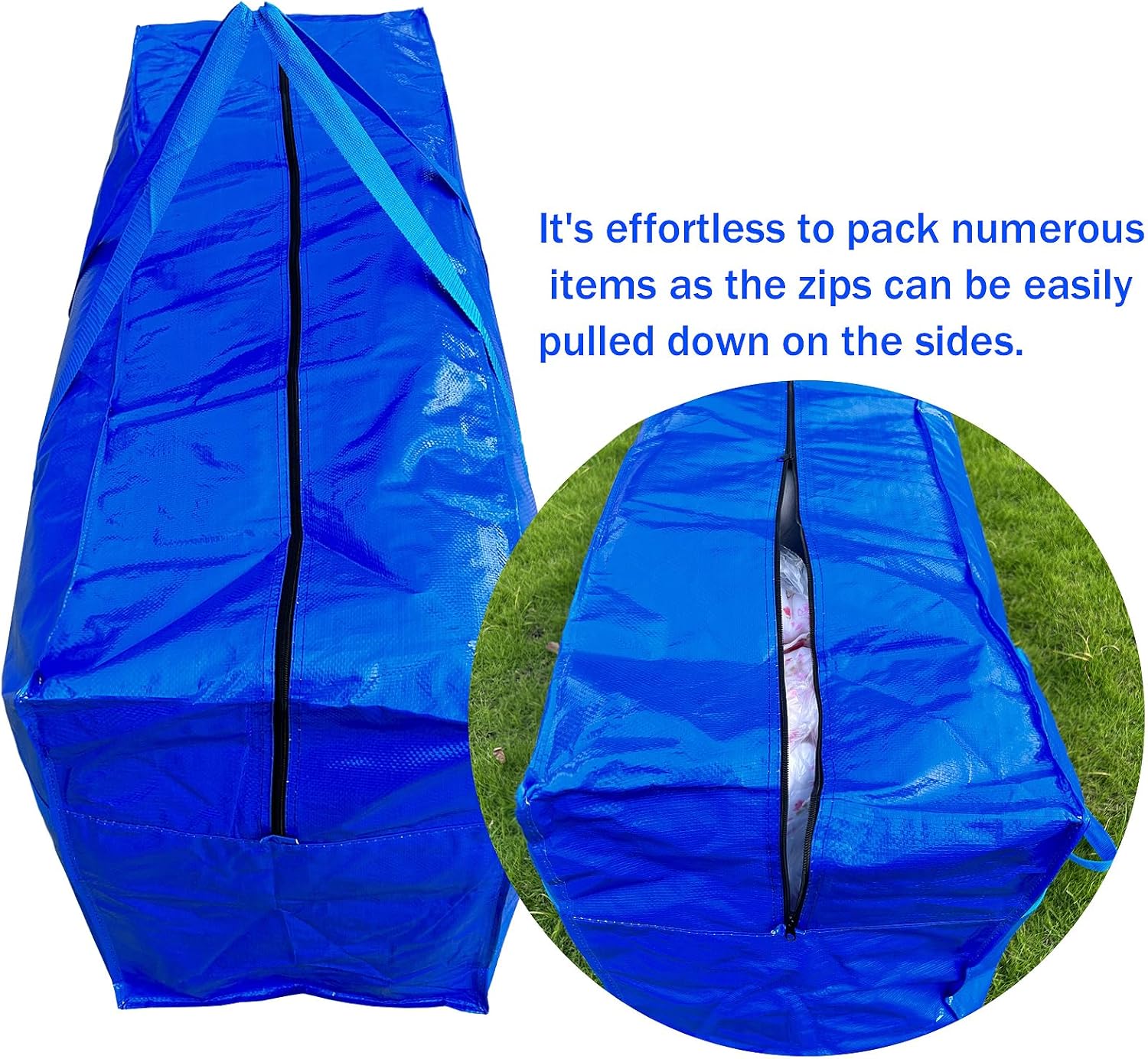 66 Gallon Extra Large Storage Bags by [Brand Name] - Heavy Duty Duffle with Zipper & Strong Handles | Waterproof & Dust-Proof