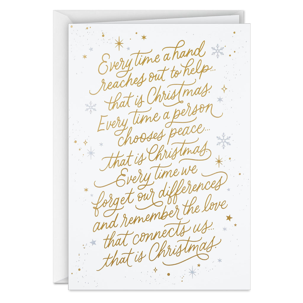 Hallmark Spiritual Boxed Christmas Cards (16 Cards and Envelopes) Gold and White, That is Christmas