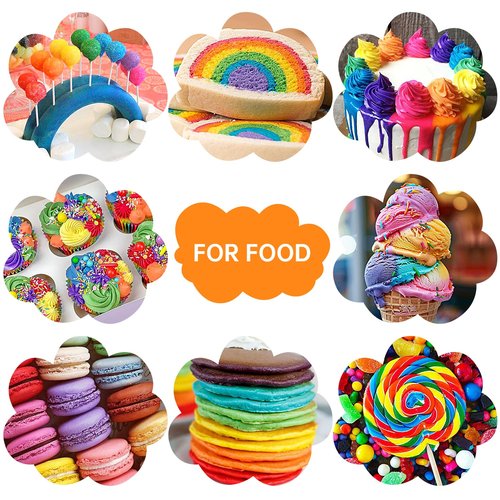 Food Coloring Liquid - 24 Vibrant Colors | 0.35 fl oz Concentrated Water-Based Dye for Baking, Icing & Crafts