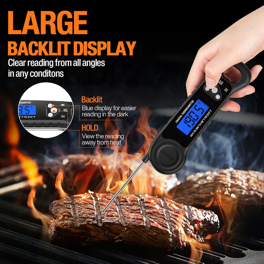 AMMZO Digital Meat Thermometer - Instant Read Cooking & Grilling Tool | Perfect Kitchen Gadget for All Chefs