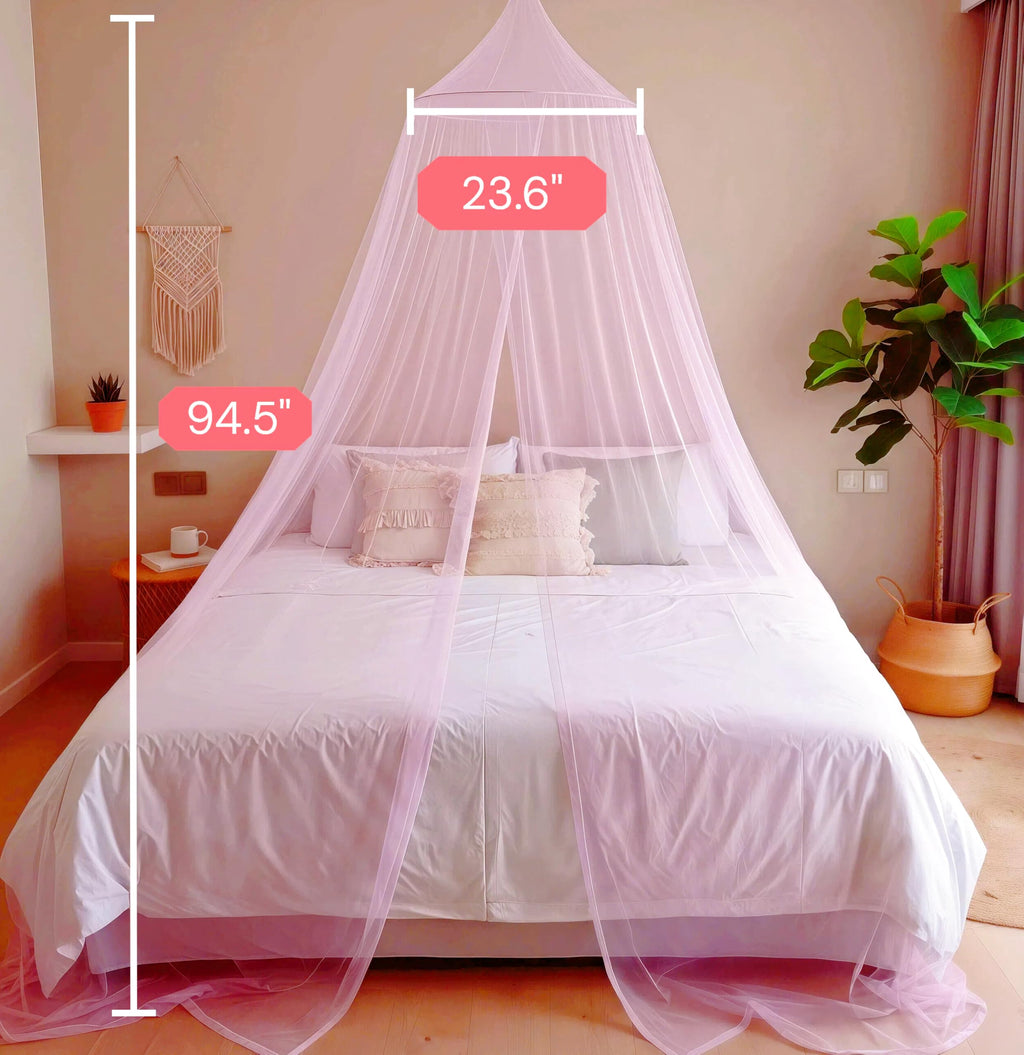 Daksha Princess Pink Bed Canopy for Girls, Dreamy Canopy Net Fits Most Single, Twin, Full and Queen Size Bed, Room Decor, Kids Bedroom Accessories