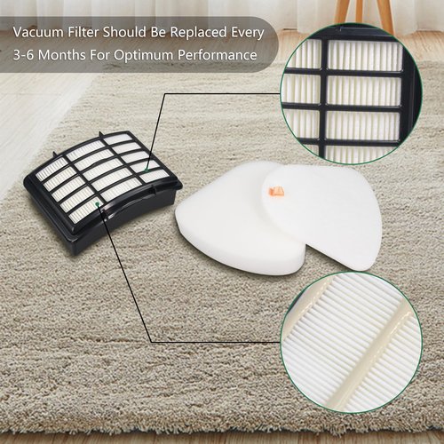 Ymimi Replacement Filter Compatible with Shark NV380 NV380 26 NV380C Navigator Lift-Away Deluxe Upright Vacuum (4 Foam filters, 2 HEPA filters)
