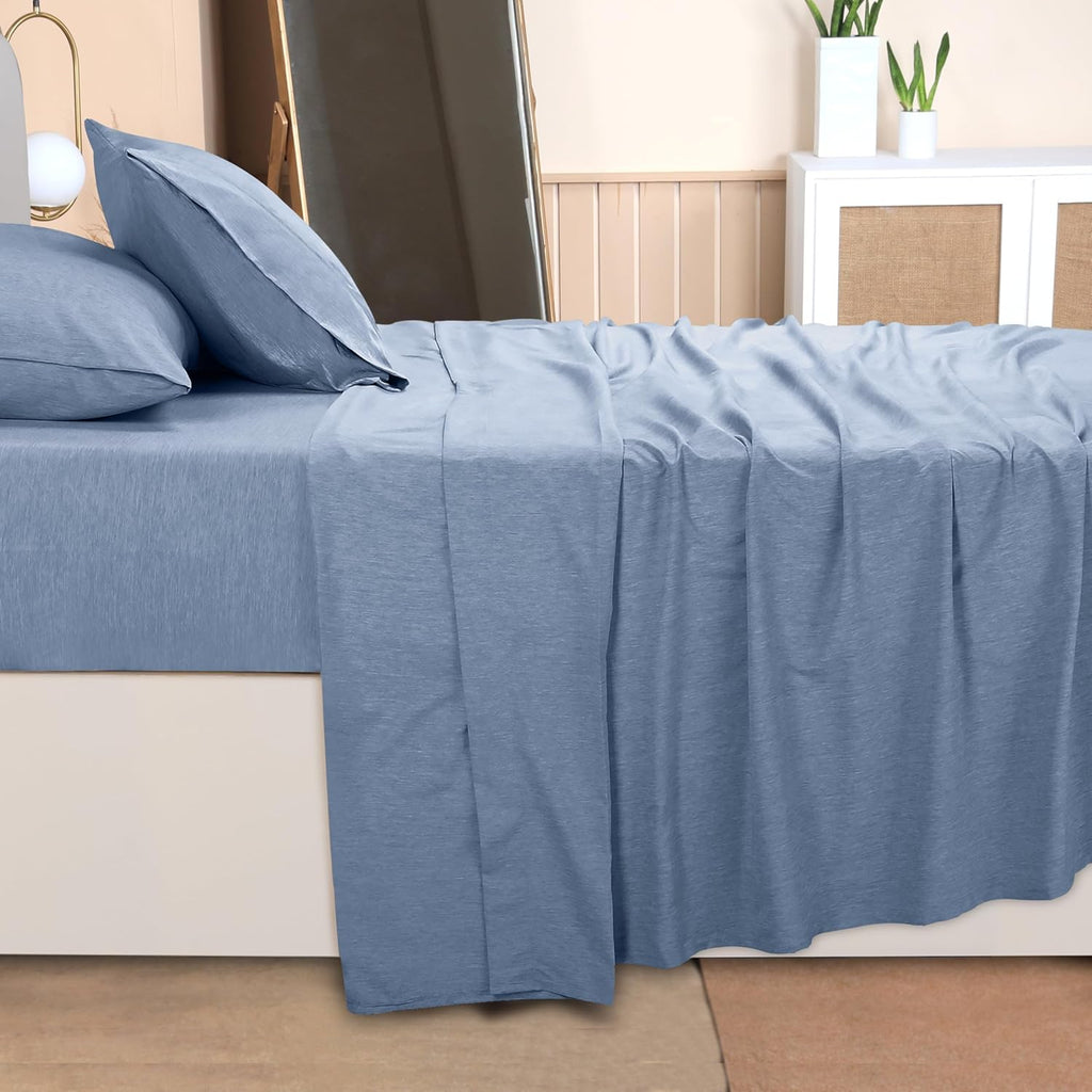 Utopia Bedding California King Size Sheet Set - Soft, Breathable Microfiber, 4-Piece in Heather Navy