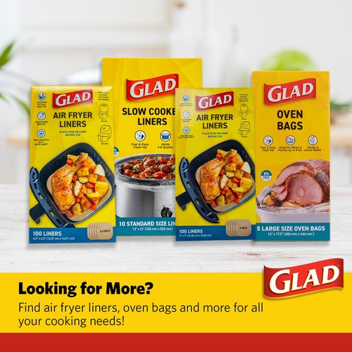 Glad Slow Cooker Liners – 10-Pack for 3-8 Quart Crockpots & Slow Cookers – BPA-Free, 13” x 21” Liners for Fast & Easy Clean-Up