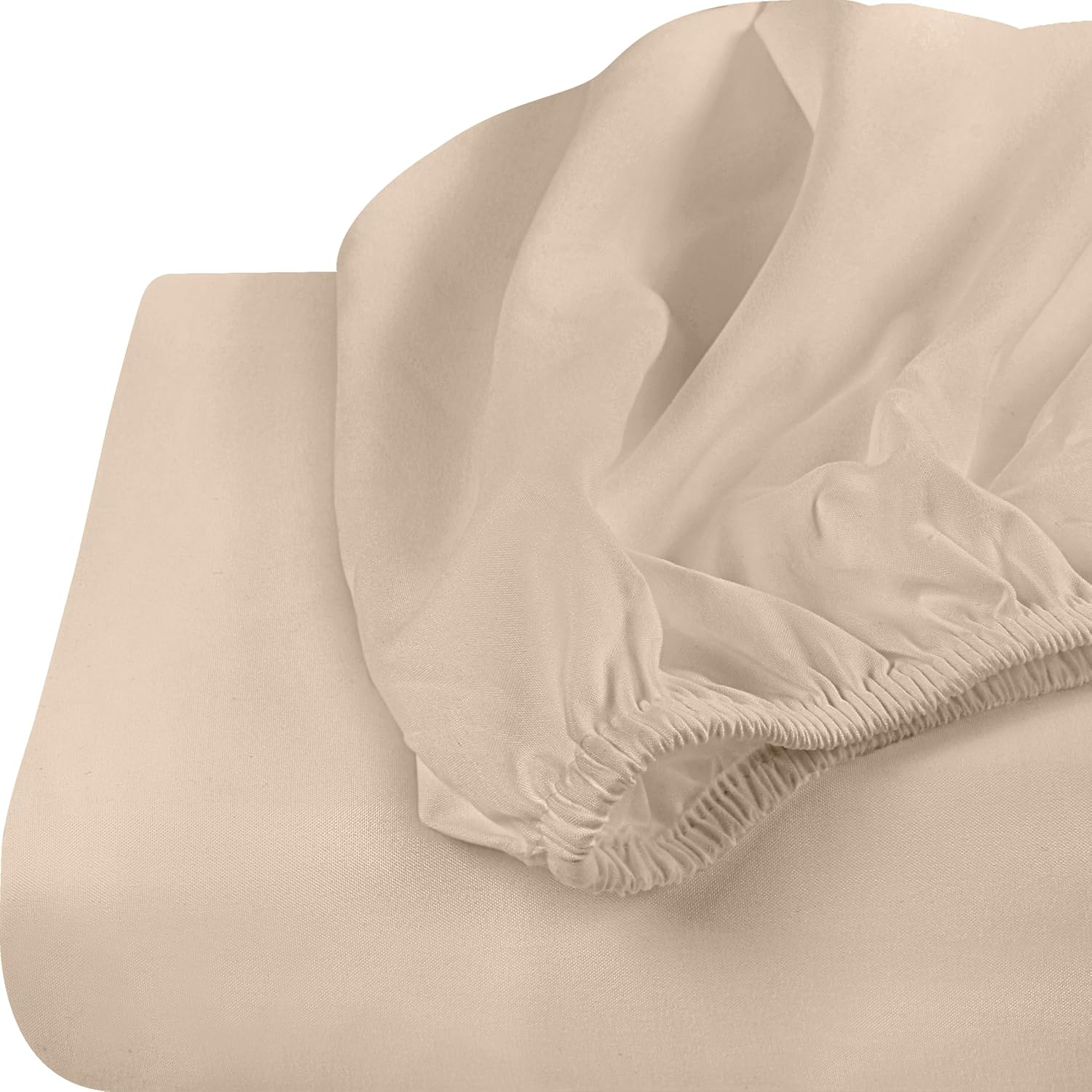 Utopia Bedding Twin Fitted Sheets - Soft Brushed Microfiber - Deep Pockets - Bulk Pack of 2 (Beige)