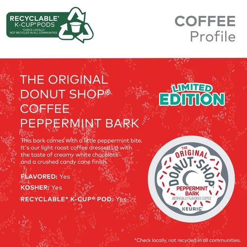 The Original Donut Shop Peppermint Bark Keurig Single-Serve K-Cup Pods, Light Roast Coffee, 60 Count