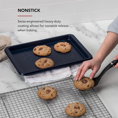 KitchenAid Nonstick Aluminized Steel Baking Sheet - 9x13in, Ink Blue Finish for Perfect Baking
