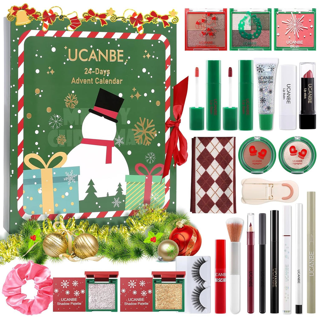 UCANBE Makeup Advent Calendar 2025 - 24-Piece Holiday Gift Set for Women & Teens | Beauty Surprises