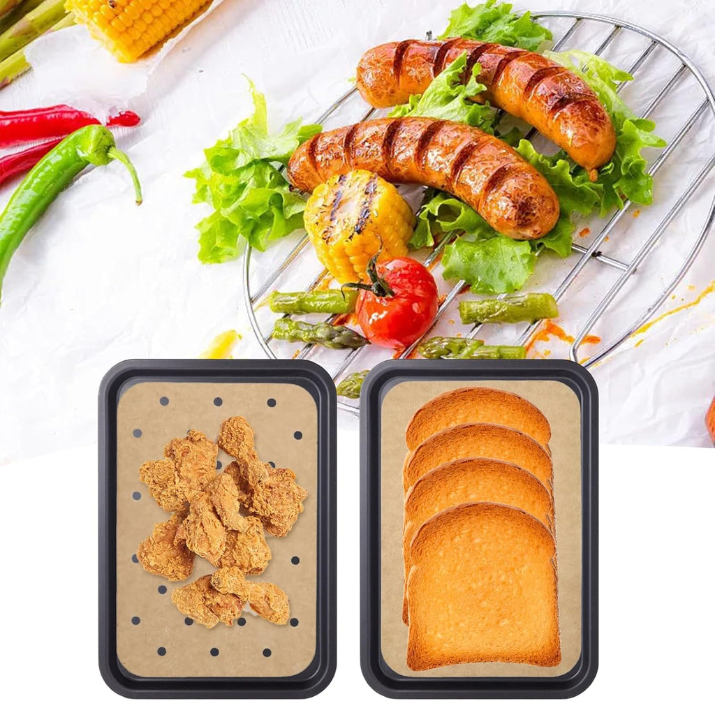 Skiennix Air Fryer Liners - 200 Sheets Non-Stick Parchment Paper for Ninja Dual Foodi & Toaster Ovens