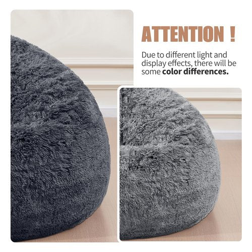 Bean Bag Cover (No Filler) Soft Faux Fur Stuffed Animal Bean Bag Storage, Fluffy Plush Bean Bag Chair Cover Washable, Comfy Bean Bag Covers for Adults Kids Teens