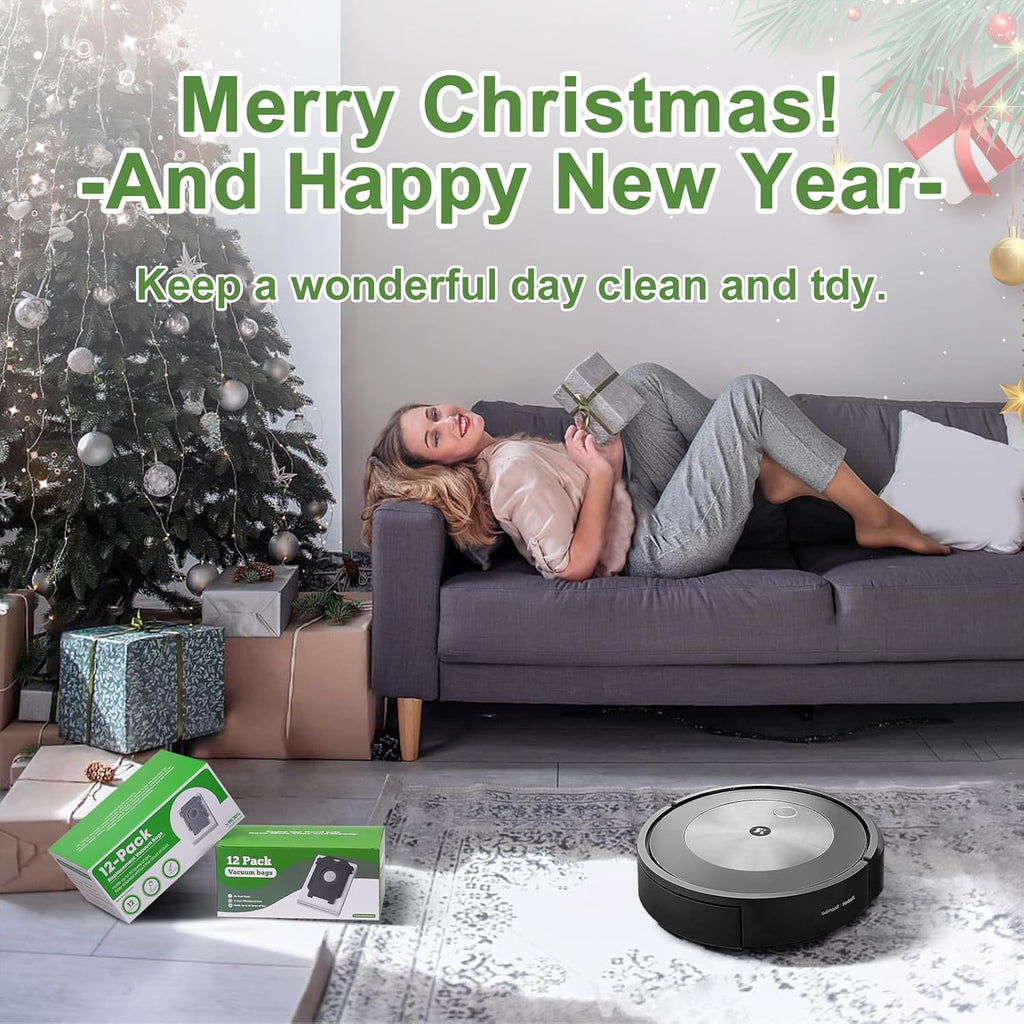 VBN 12-Pack Roomba Vacuum Bags - Compatible with iRobot Roomba i7+, i3+, i4+, i6+, i8+, j7+, s9+