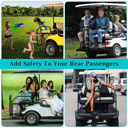 10L0L Universal Safety Golf Cart Rear Grab Bar and Trailer Hook with Receiver Fit for The Back Seat of Club Car EZGO and Other