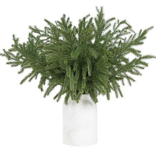 JEVEHWV ﻿12 Pcs 18 Inch Artificial Norfolk Pine Christmas Pine Branches，Real Touch Christmas Greenery Pines Branches for DIY Flower Arrangement Crafts Garland Wreath Xmas Indoor Outdoor Home Decor