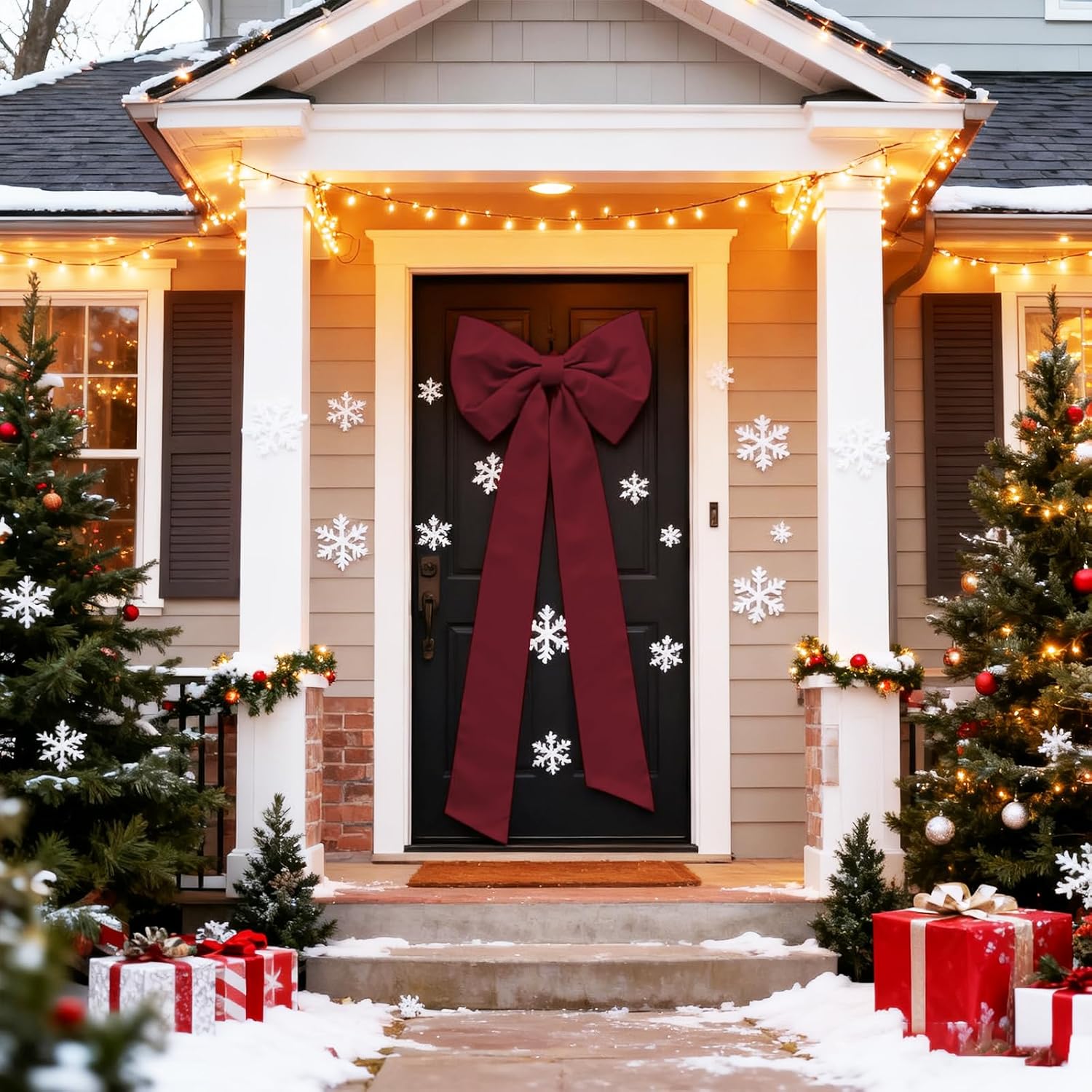 Regine Switzerland Extra Large Christmas Satin Bows - 16 x 42 Inches Deep Red Tree Topper Decorations