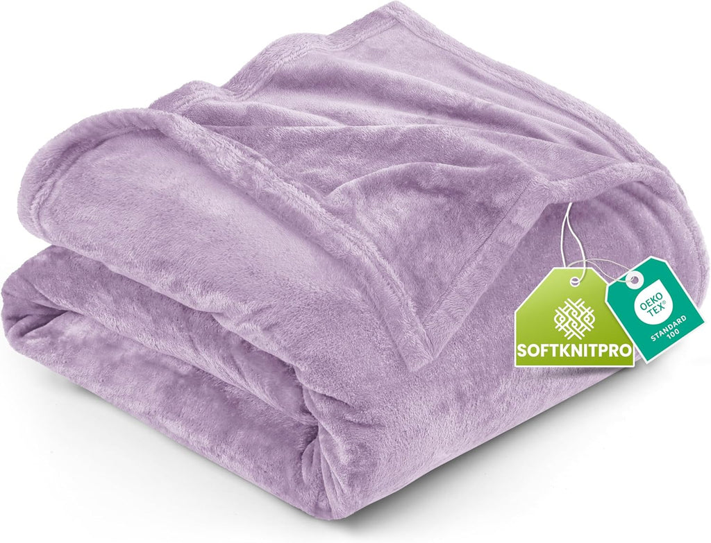 Utopia Bedding Fleece Blanket - Luxury Soft Microfiber Twin Size in Lilac | Anti-Static 300GSM (60x80 Inch)