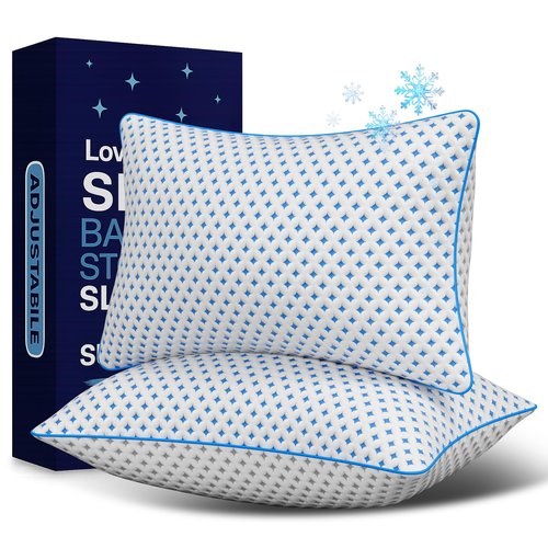 LOVELYREST Memory Foam Pillows 2 Pack – Adjustable Loft Cooling Pillows King Size Set of 2 for Sleeping, Firm, Supportive, and Breathable Design for Hot, Side, Back, and Stomach Sleepers