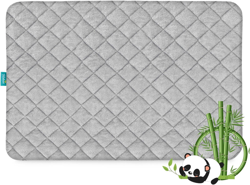 Skiennix Waterproof Crib Mattress Protector - Ultra Soft Viscose Terry, Fitted Design, Grey