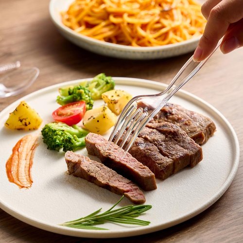 JOLLY CHEF Heavy-Duty Clear Plastic Forks - 300 Count Disposable Utensils for Home & Parties