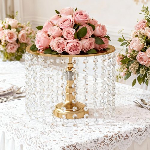 5-Piece Tiered Cake Stand Set Gold Cake Stands for Wedding, Birthday & Halloween, Dessert Table Display Set with Large/Medium/Small Cupcake Stands, Ideal for Catering Displays Food Stands, Elegant Party Decor & Buffet Table Decorations