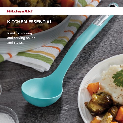 KitchenAid Silicone Basting Spoon, Aqua Sky