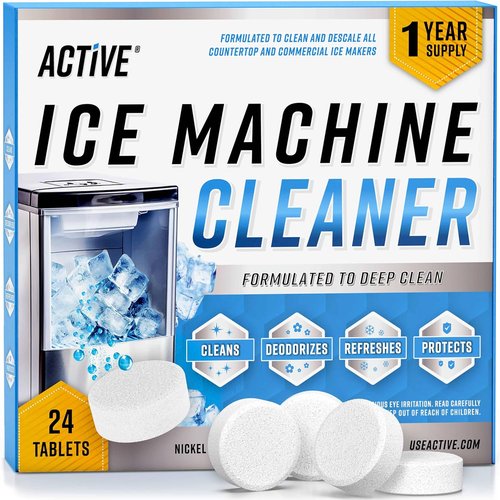 ACTIVE Ice Machine Cleaner - 24 Safe Descaling Tablets for Frigidaire, Opal, GE Profile & Kitchenaid | 1-Year Supply