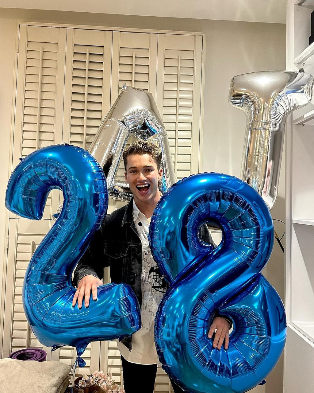 Number 2 Balloon - 40 Inch Navy Blue Birthday Decoration for 2nd Birthday Party Supplies