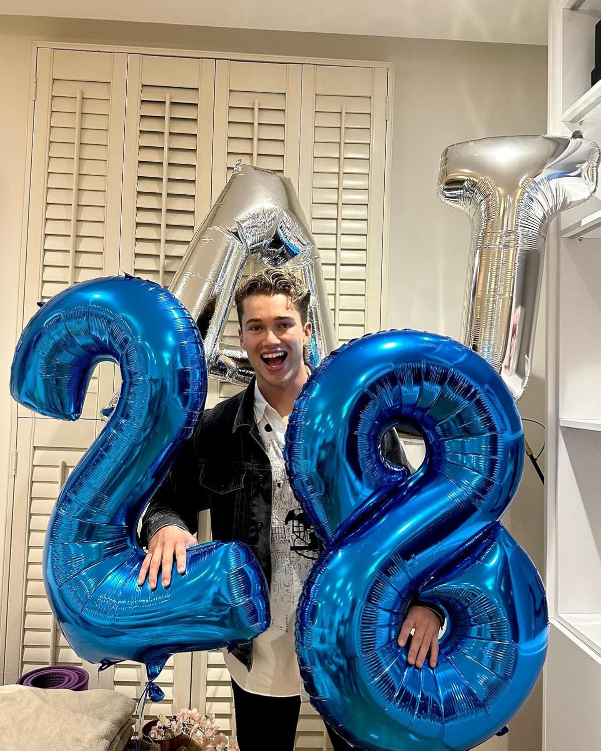 Number 2 Balloon - 40 Inch Navy Blue Birthday Decoration for 2nd Birthday Party Supplies