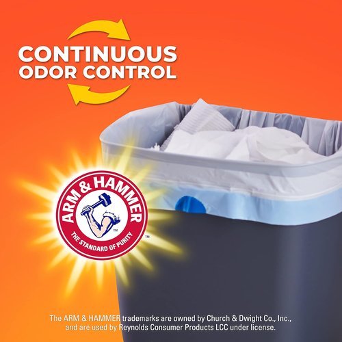 Hefty Medium Trash Bags - Ocean Water Scent, 8 Gallon, 26 Count | Strong & Durable