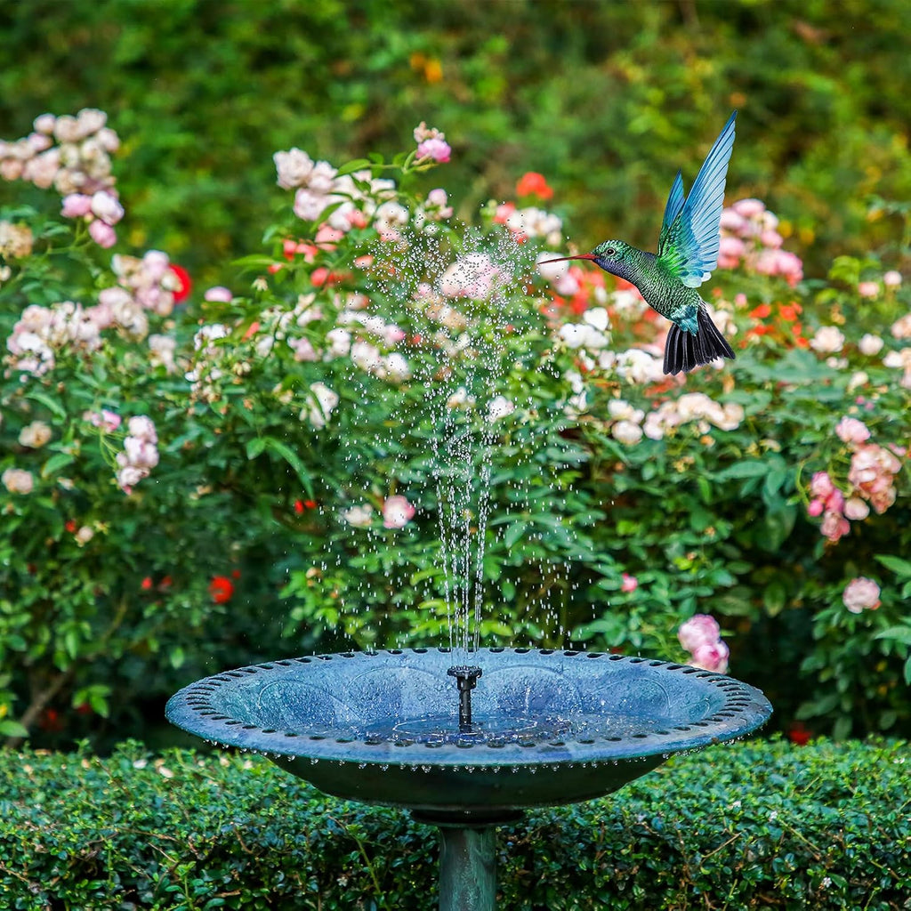 AISITIN Solar Garden Fountain - 3.5W Floating Pump with 6 Nozzles for Bird Bath & Aquarium