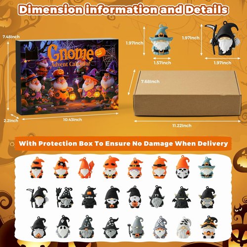 Gnome Advent Calendar 2025 - Halloween Countdown with 24 Collectible Figures | Perfect Gift for Kids & Teens