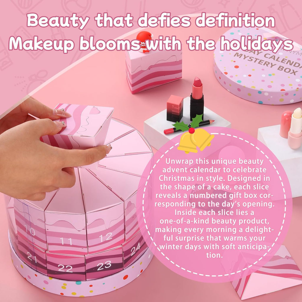 Skiennix 24 Pcs Exquisite Makeup Gift Set - Perfect Birthday Gift for Girls Ages 6-12 | Pink Cosmetics Kit