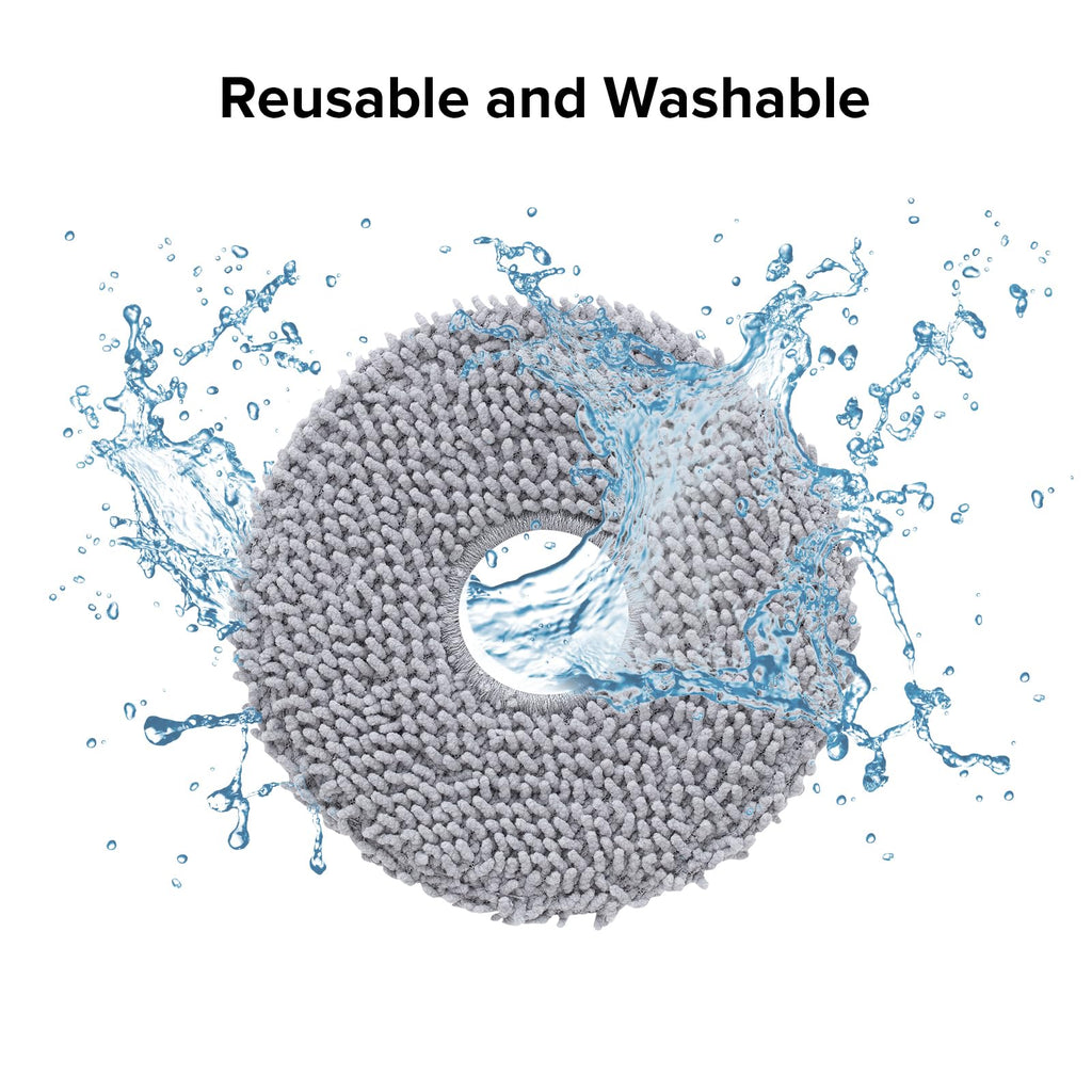 roborock 4 Pack Microfiber Mop Cloths Qrevo Curv, Qrevo Curv S5X, Qrevo Edge Robot Vacuum, Mop Pad Replacement Accessories