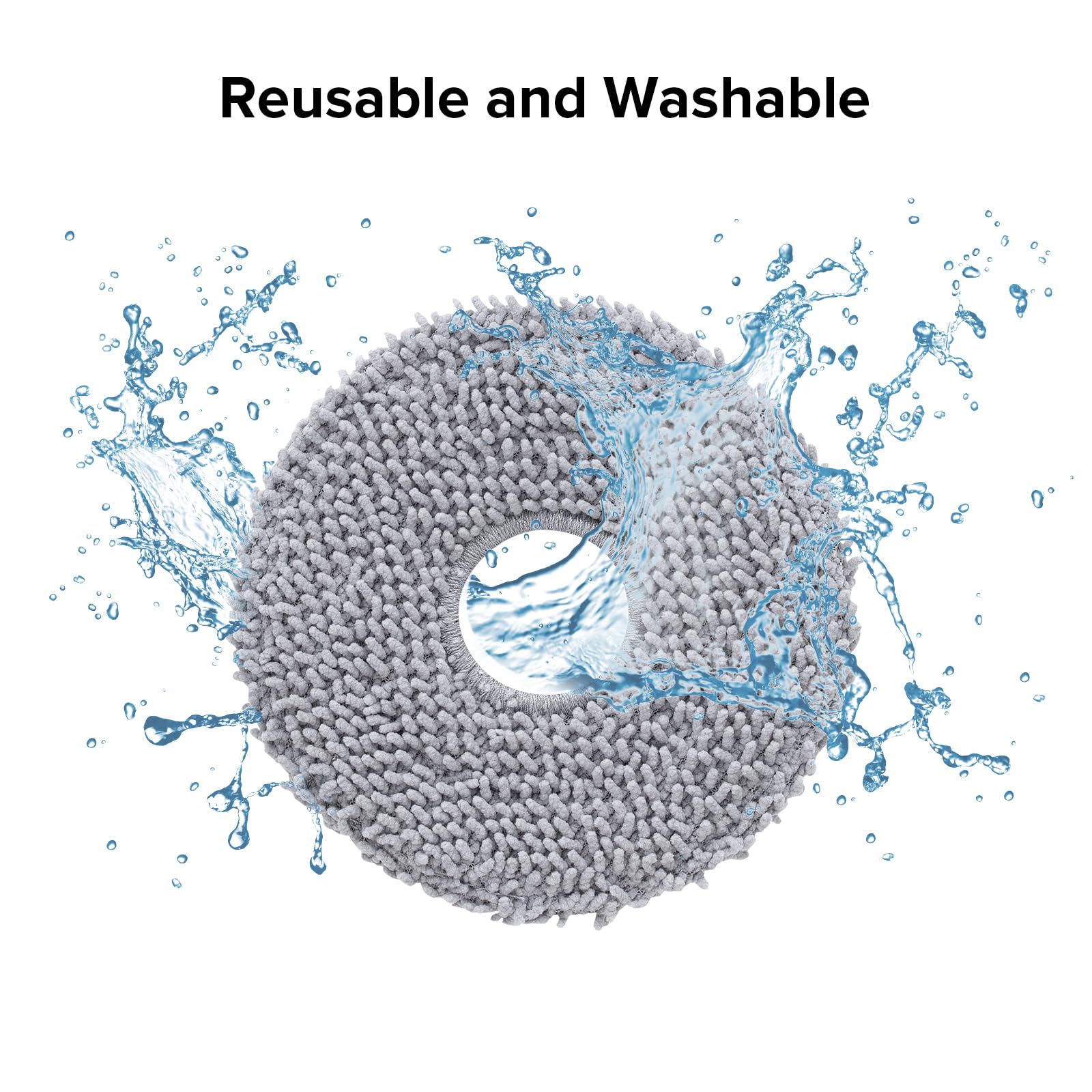 roborock 4 Pack Microfiber Mop Cloths Qrevo Curv, Qrevo Curv S5X, Qrevo Edge Robot Vacuum, Mop Pad Replacement Accessories