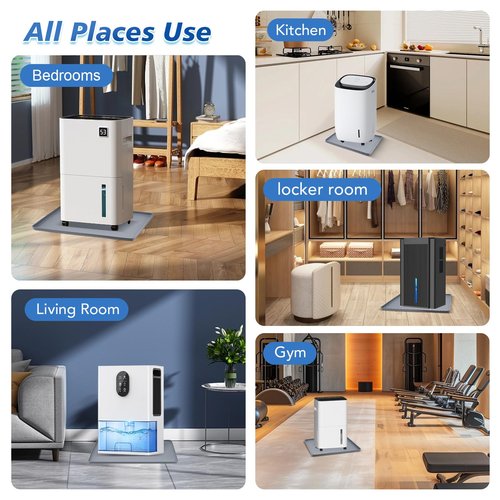 Dehumidifier Drip Pan, 18''x15'' Humidifier Drip Pan, Prevent Water Leakage and Protect Floor & Carpet, Non-Slip & Leak-Proof Silicone Mat with Raised Edge, for Under Dehumidifier and Humidifier Mat