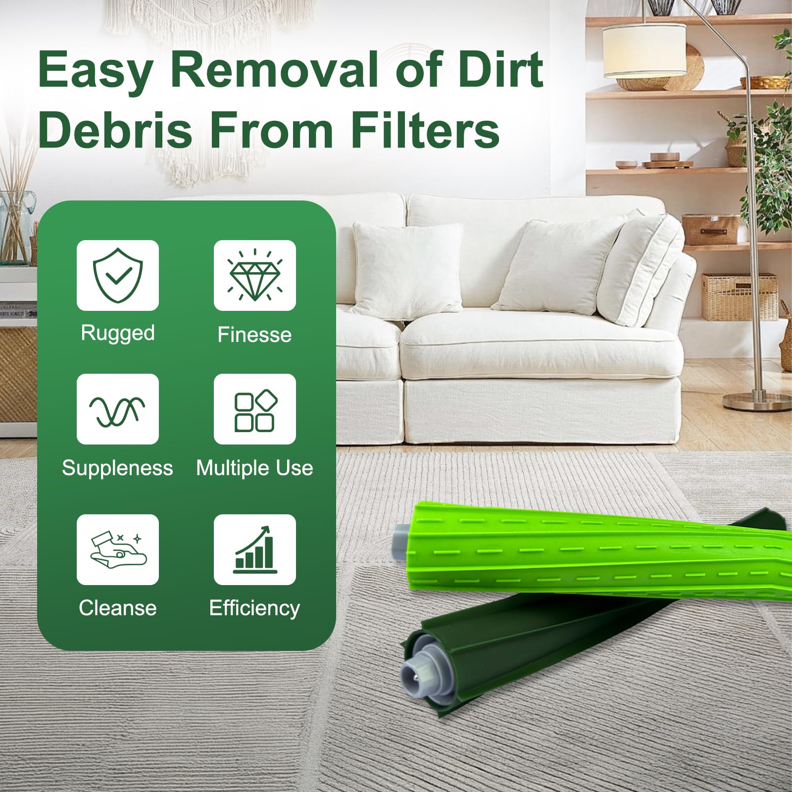 Chrostion 4 Set s9 Main Rubber Brush Replacement Accessories for iRobot Roomba s9 (9150) s9+ s9 Plus (9550) s Series Vacuum Cleaner