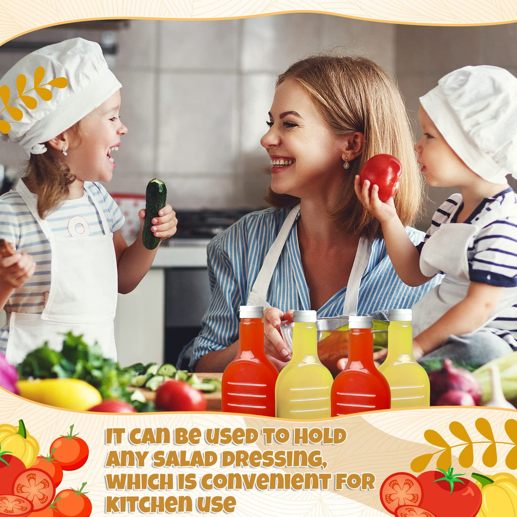 Roshtia 30 Pack 16oz Clear Plastic Salad Dressing Bottles Bulk Empty Squeeze Bottle with White Flip Top Cap for BBQ Condiment Sauce Ketchup Salad Dressing