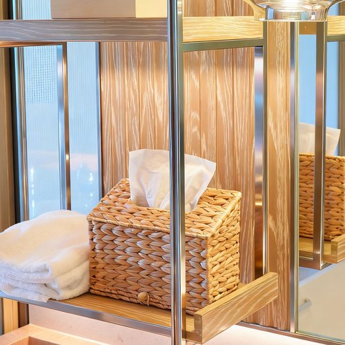 Water Hyacinth Hand Towels Box Cover for Kleenex Disposable Paper Hand Towels, Handwoven Towel Holder, Wicker Tissue Box Cover for Bathroom, Bedroom, Office, Tabletop, Kitchen