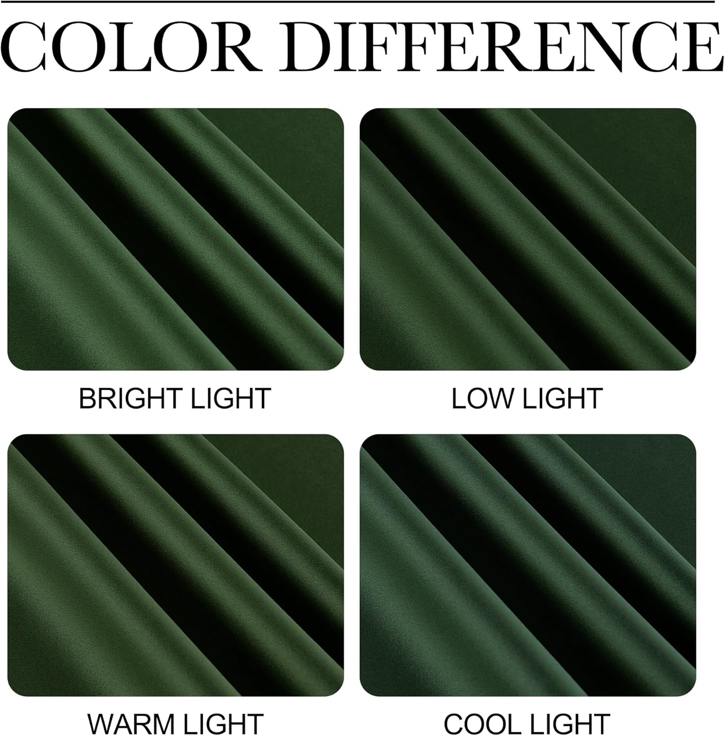 NICETOWN Dark Green Blackout Curtains - Noise Reducing Faux Silk Drapes, 42" x 63", 2 Panels for Small Windows
