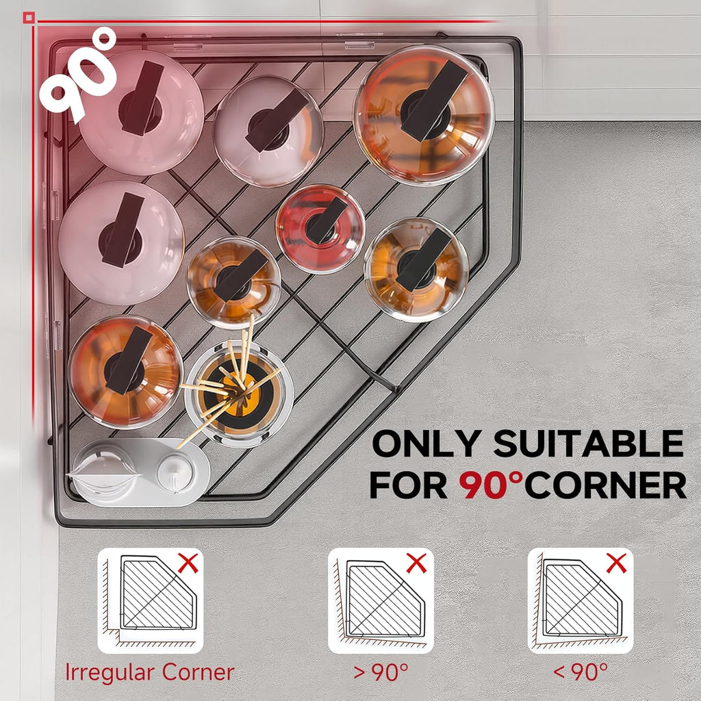 Skiennix Corner Shower Caddy - 5-Pack Adhesive Organizer Shelves | No-Drill Stainless Steel Storage Rack (Black)