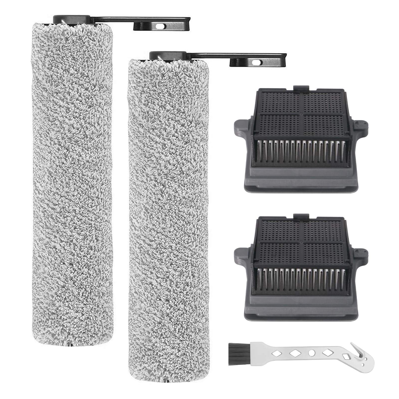 Accessory Set for Tineco iFLOOR 5 Breeze Complete Wet/Dry All-in-One Vacuum Cleaner Replacement Parts, 2 Brush Rollers + 2 Filters + 1 Cleaning Brush