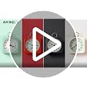 AYRELY Small Metal Alarm Clock - Red Square Bedside Table Clock