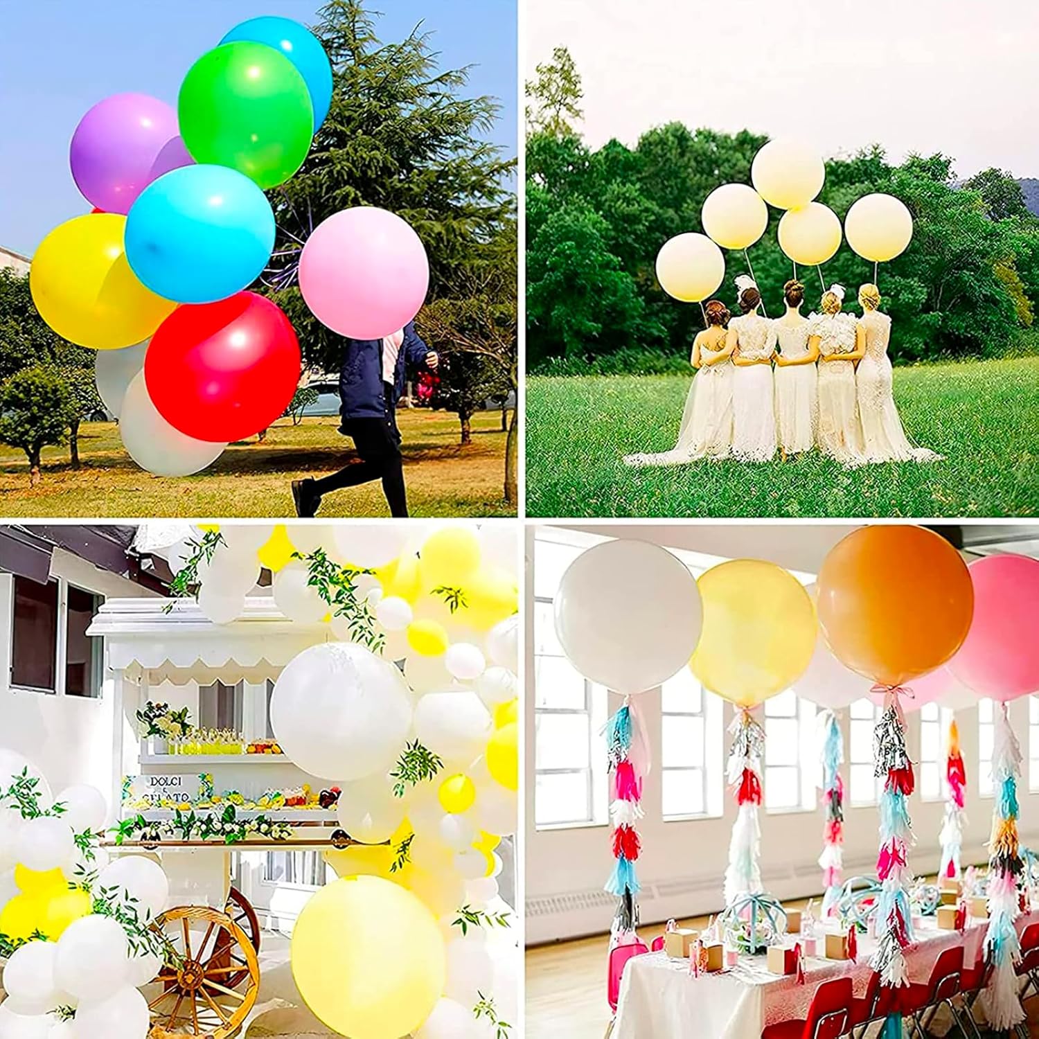 PartyWoo Pastel Yellow Balloons - 36 Inch Light Pale Yellow Latex Helium Balloons for Celebrations