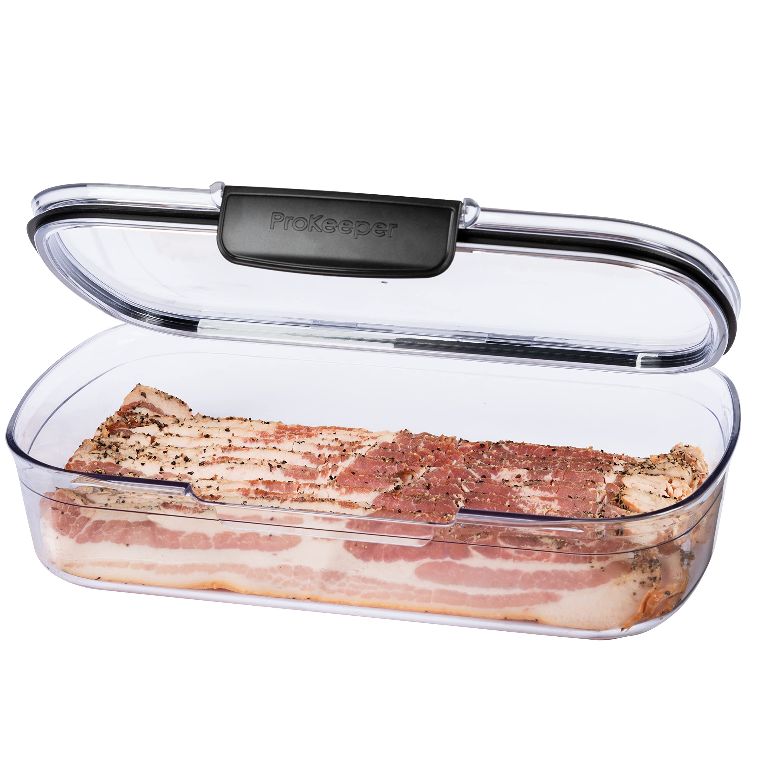 Progressive Prokeeper + Deli Storage Set: Air-Tight Silicone Sealed Containers w Grooved Bottom, Dry Erase Lid, BPA-Free, Stackable, Keeps Meats & Cheeses Fresh Longer, PKS-700C Deli 1.65L