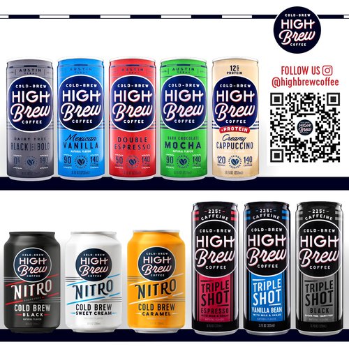 High Brew Coffee, Triple Shot Espresso, Cold Brew Coffee, 11 Fl Oz, Ready-To-Drink (Pack of 12)