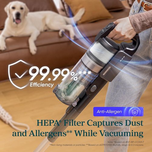 LEVOIT Cordless Vacuum Cleaner - Powerful Suction with HEPA Filter & Anti-Tangle Brush | 70 Min Runtime, Lightweight for Carpet & Hard Floors