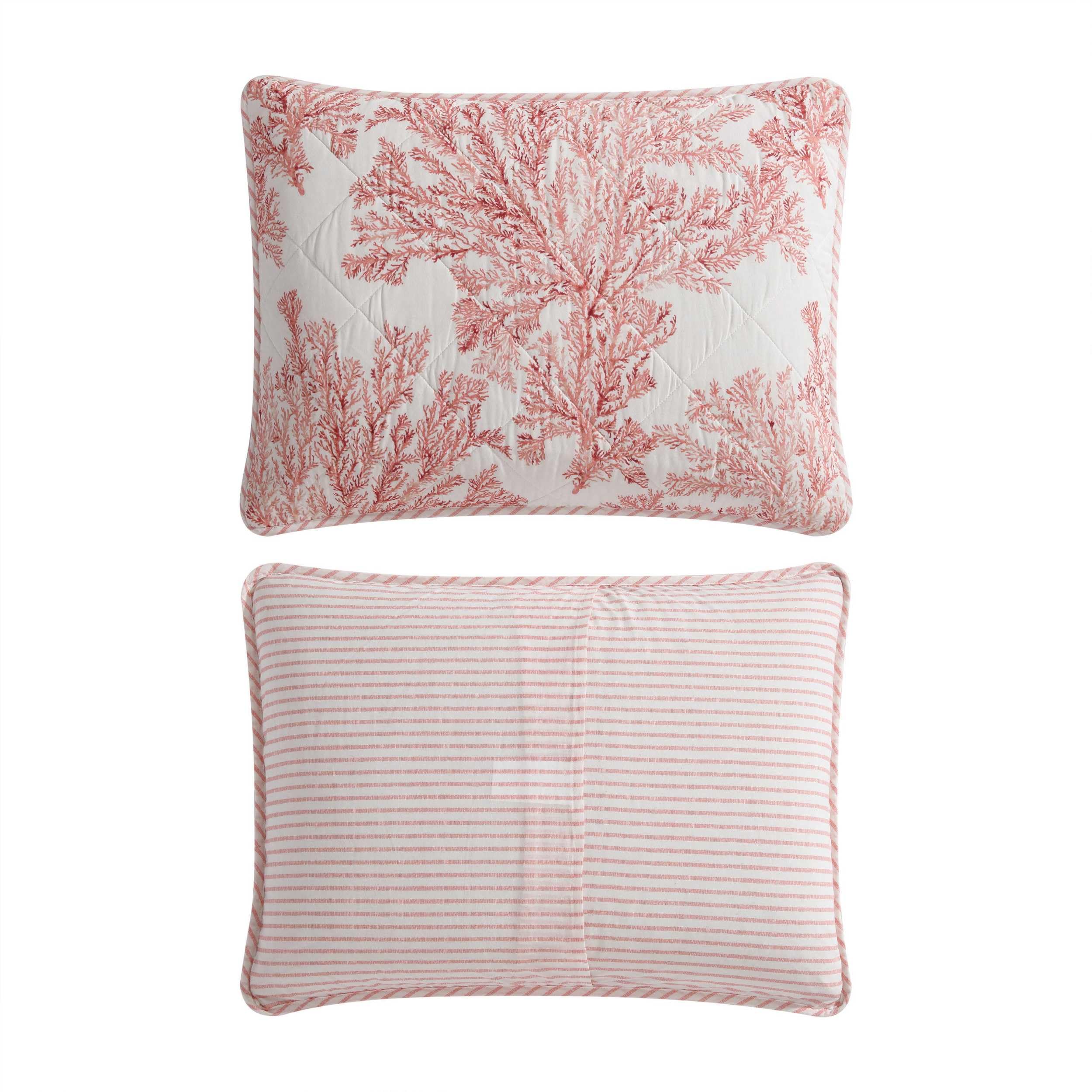 Tommy Bahama - Twin Quilt Set, Reversible Cotton Bedding with Matching Sham, Coral Reef Inspired Bedding Set (Coral Garden, Twin)