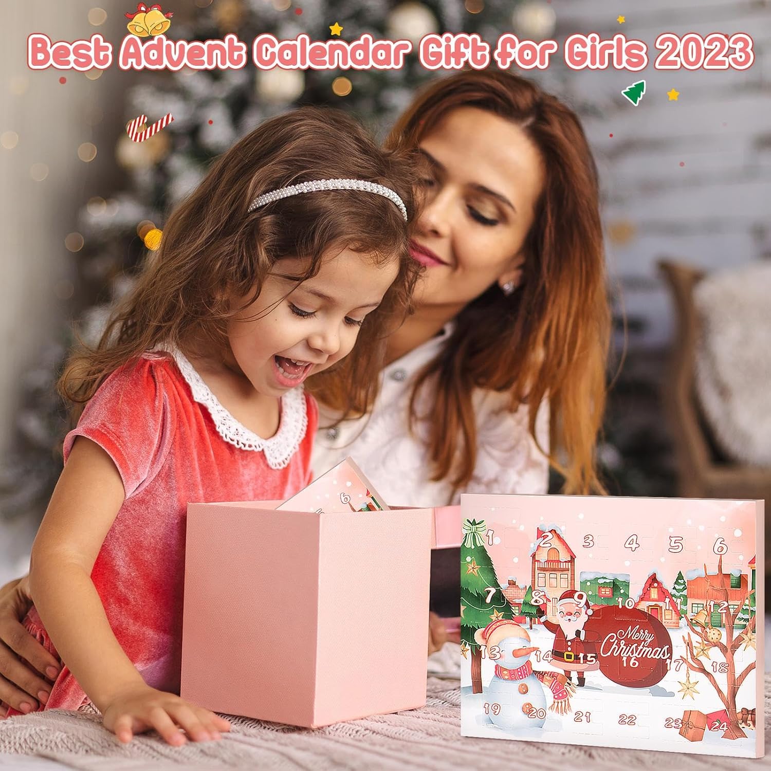 Skiennix Advent Calendar 2025 - Girls' DIY Charm Bracelet Jewelry | 24-Day Pink Xmas Countdown Gift