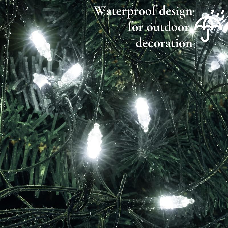 Outdoor Mesh Light Display 5x6 ft with 120 LED Warm White - 8 Modes, 30V, Connectable (Cool White - 2PCS)