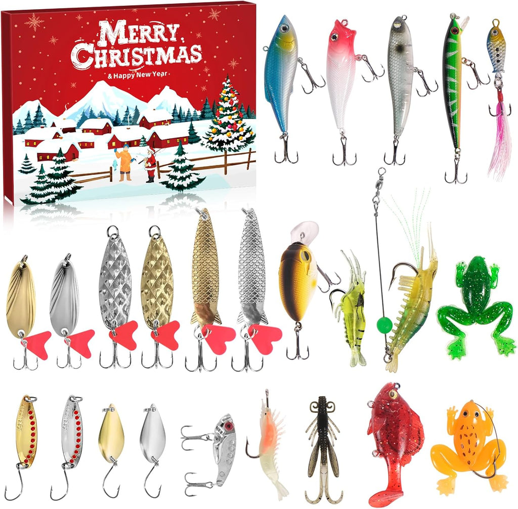 VIB Fishing Advent Calendar 2025 - 24 Days of Exciting Fishing Lures | Perfect Xmas Gift for Men & Boys