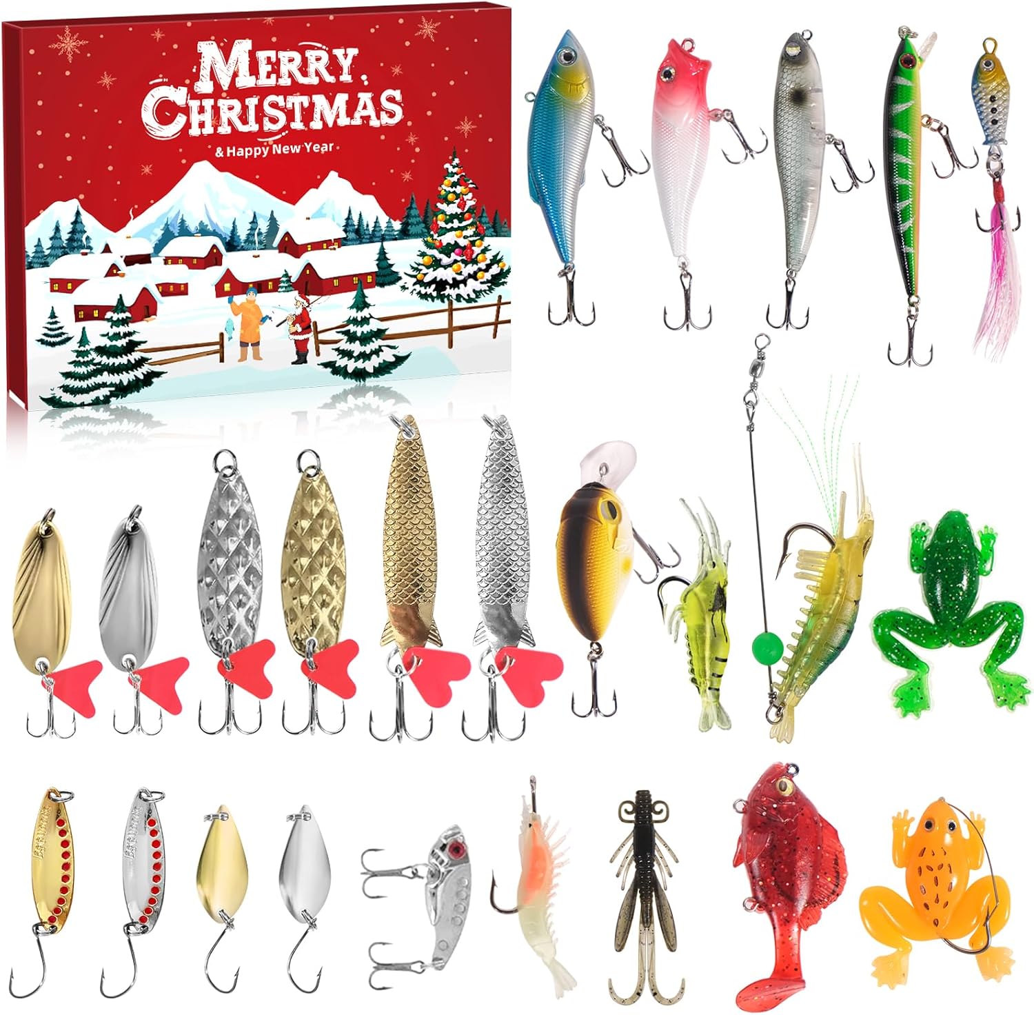 VIB Fishing Advent Calendar 2025 - 24 Days of Exciting Fishing Lures | Perfect Xmas Gift for Men & Boys
